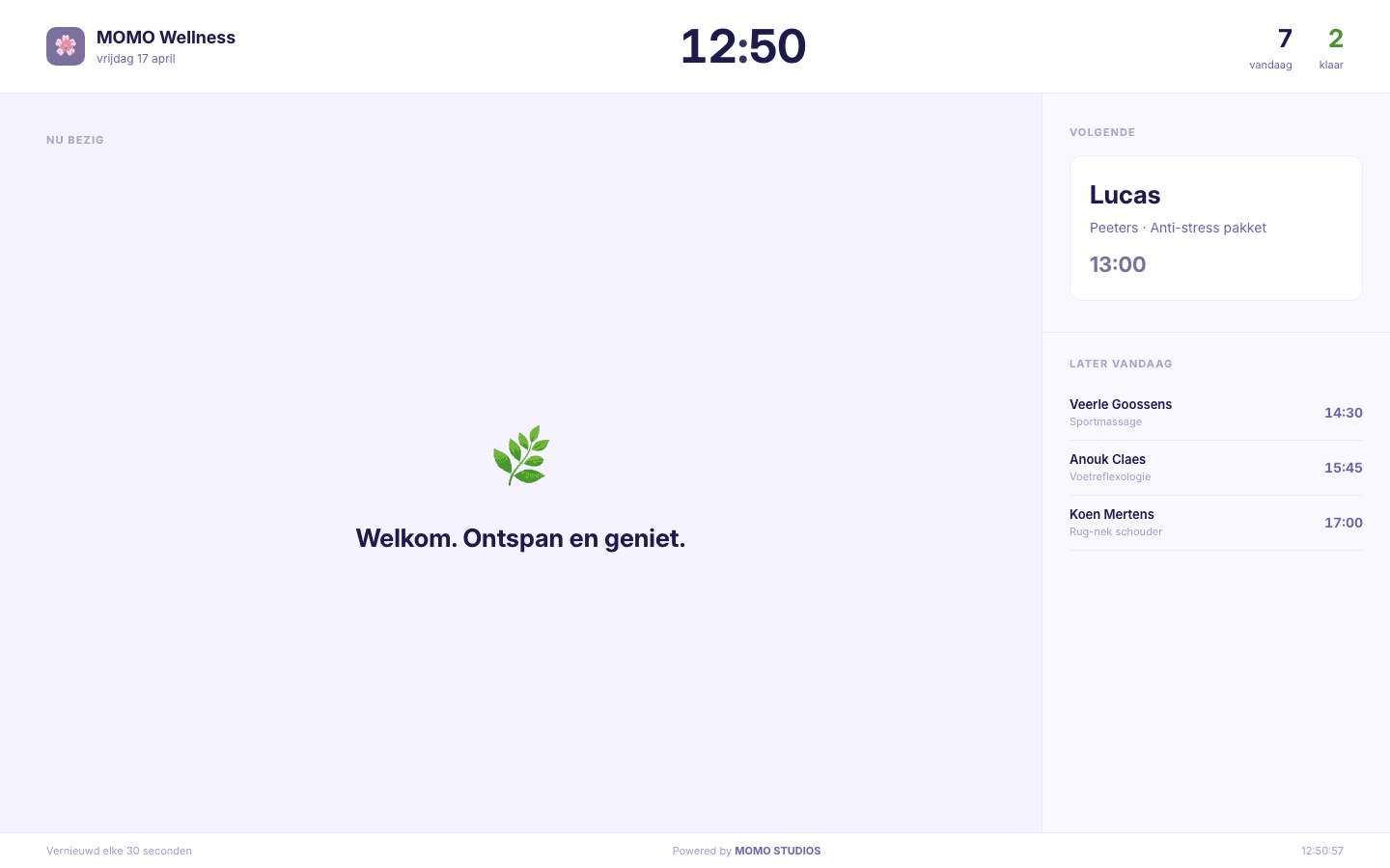 Wachtruimte scherm — preview
